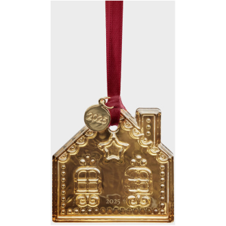 Annual Holiday Ornament Ginger bread house 21K gold 2025