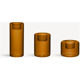 Happy ljuslykta bärnsten 68, 105, 150mm 3-pcs