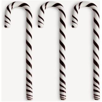Polka käpp vit/svart 170mm 3-pack